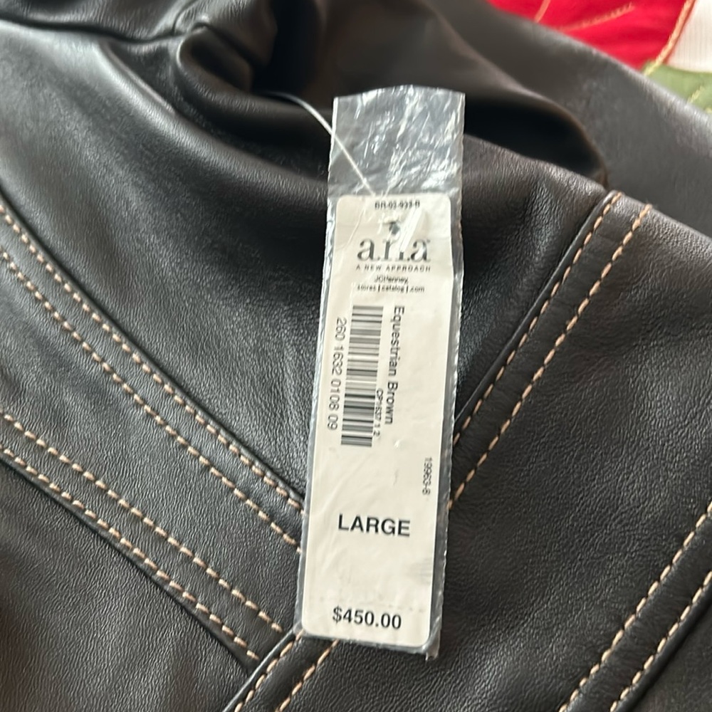 NEW Ana knee length leather coat in dark brown
